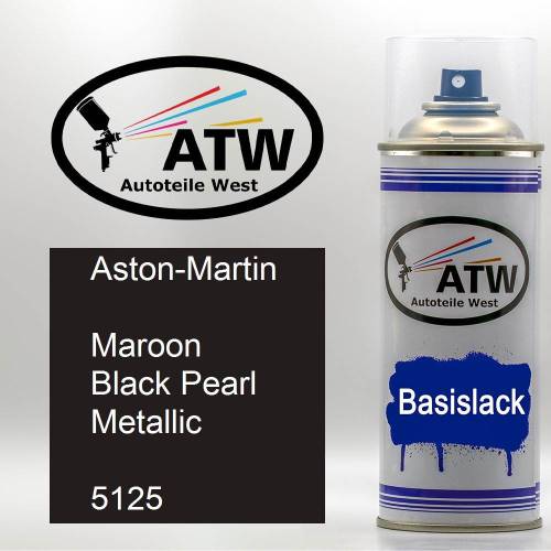 Aston-Martin, Maroon Black Pearl Metallic, 5125: 400ml Sprühdose, von ATW Autoteile West.